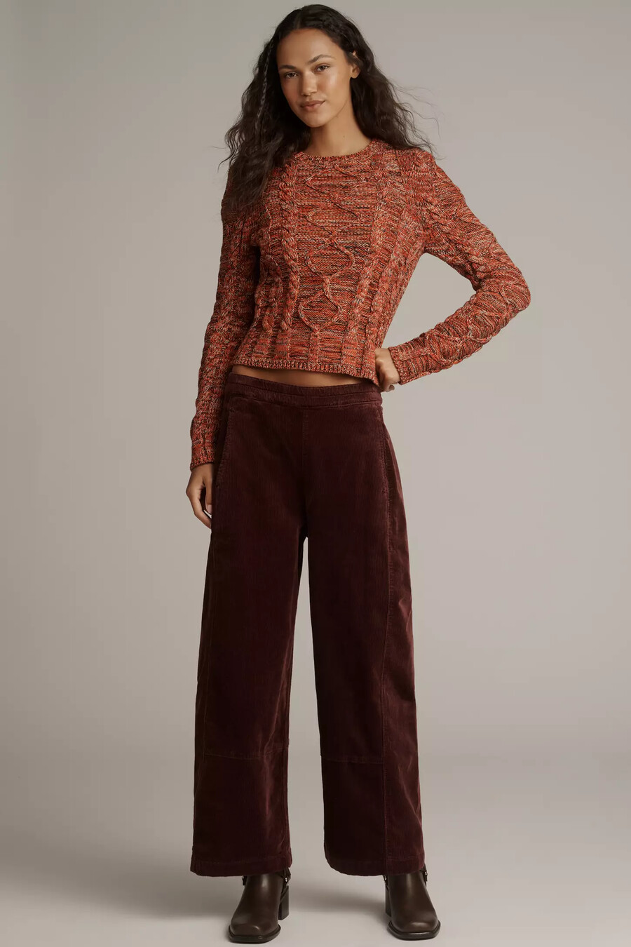 pantalones izzie relaxed pull-on barrel de pilcro edición de pana