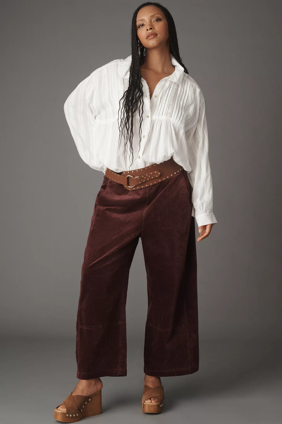 pantalones izzie relaxed pull-on barrel de pilcro edición de pana