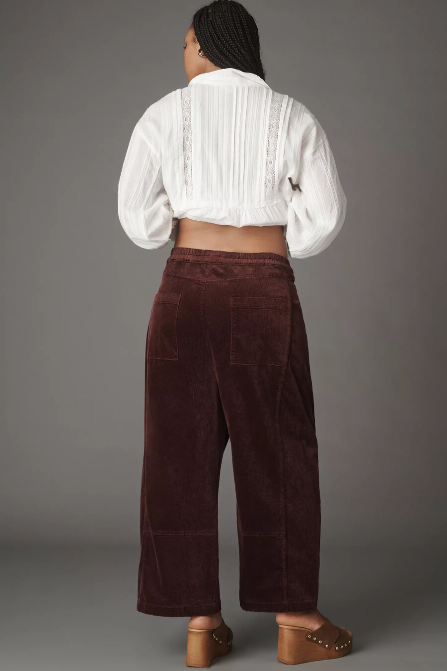 pantalones izzie relaxed pull-on barrel de pilcro edición de pana