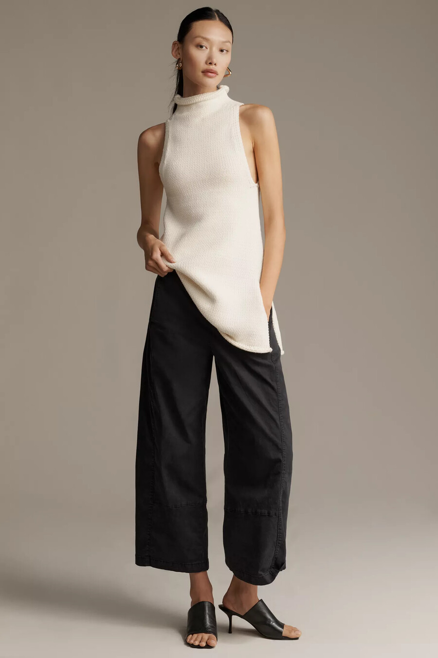 pantalones izzie relaxed pull-on barrel de pilcro edición de sarga