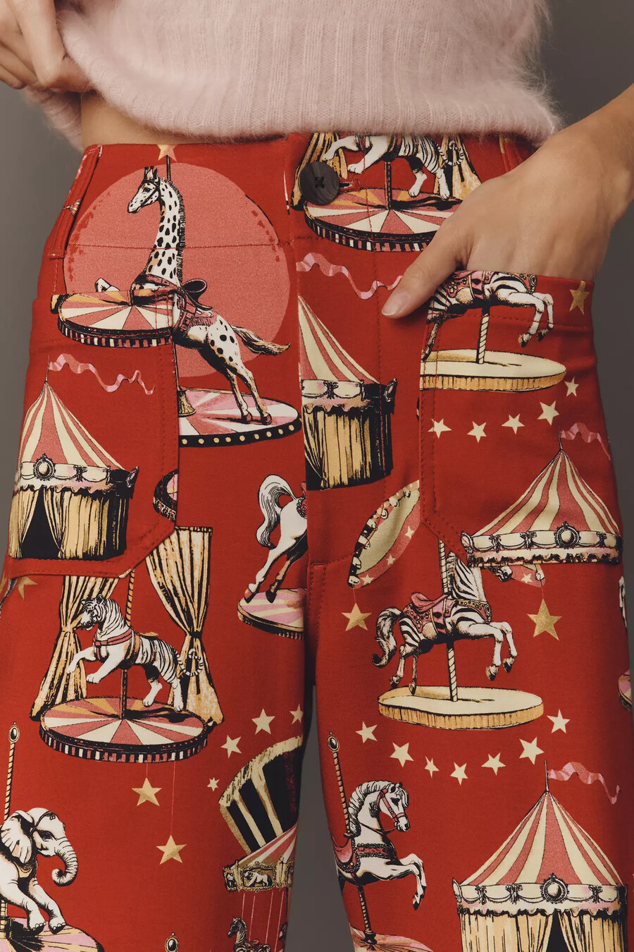 pantalones de punto con estampado colette crop de maeve