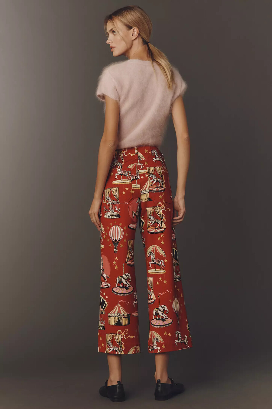 pantalones de punto con estampado colette crop de maeve