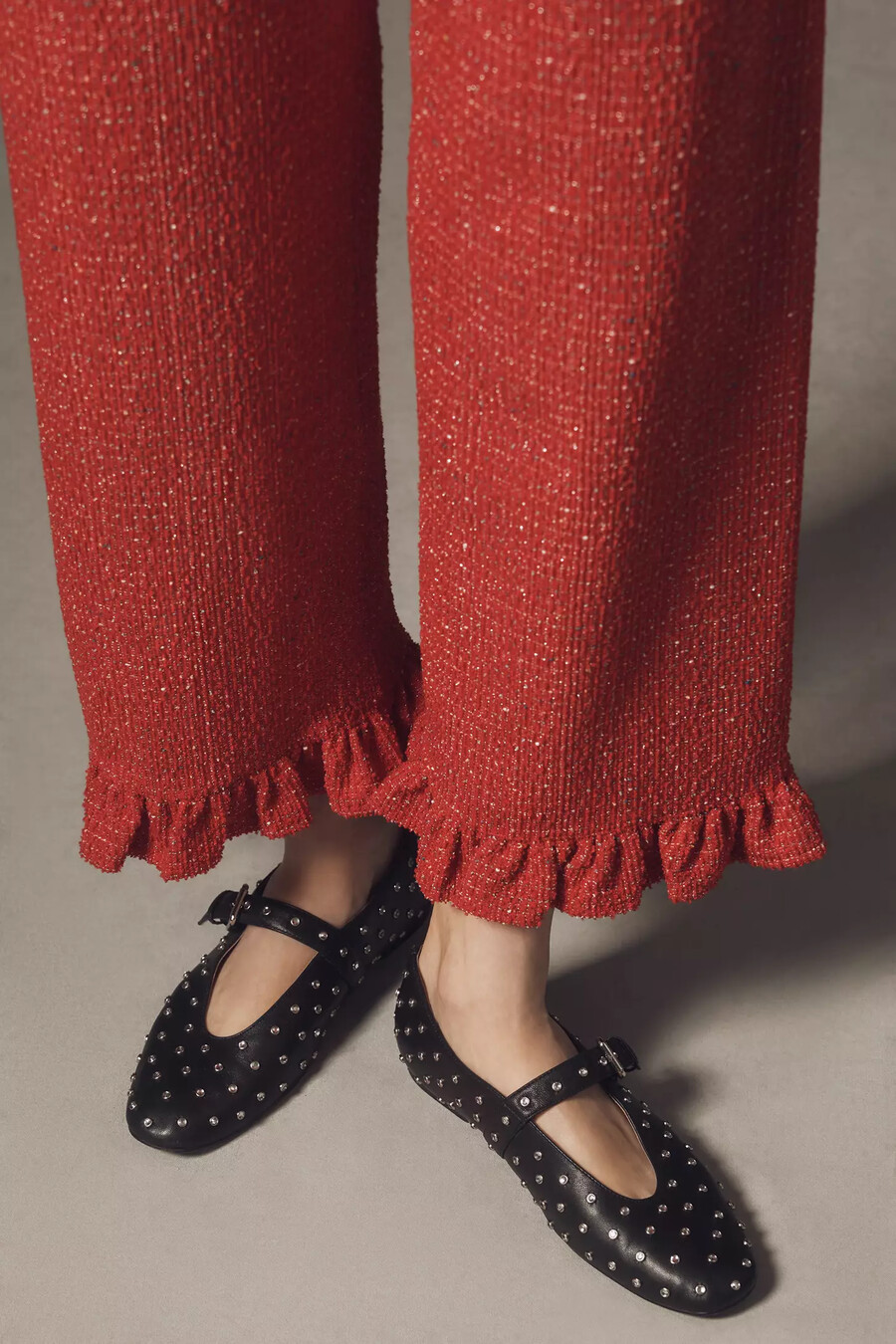 pantalones de tweed con volantes en el bajo colette de maeve