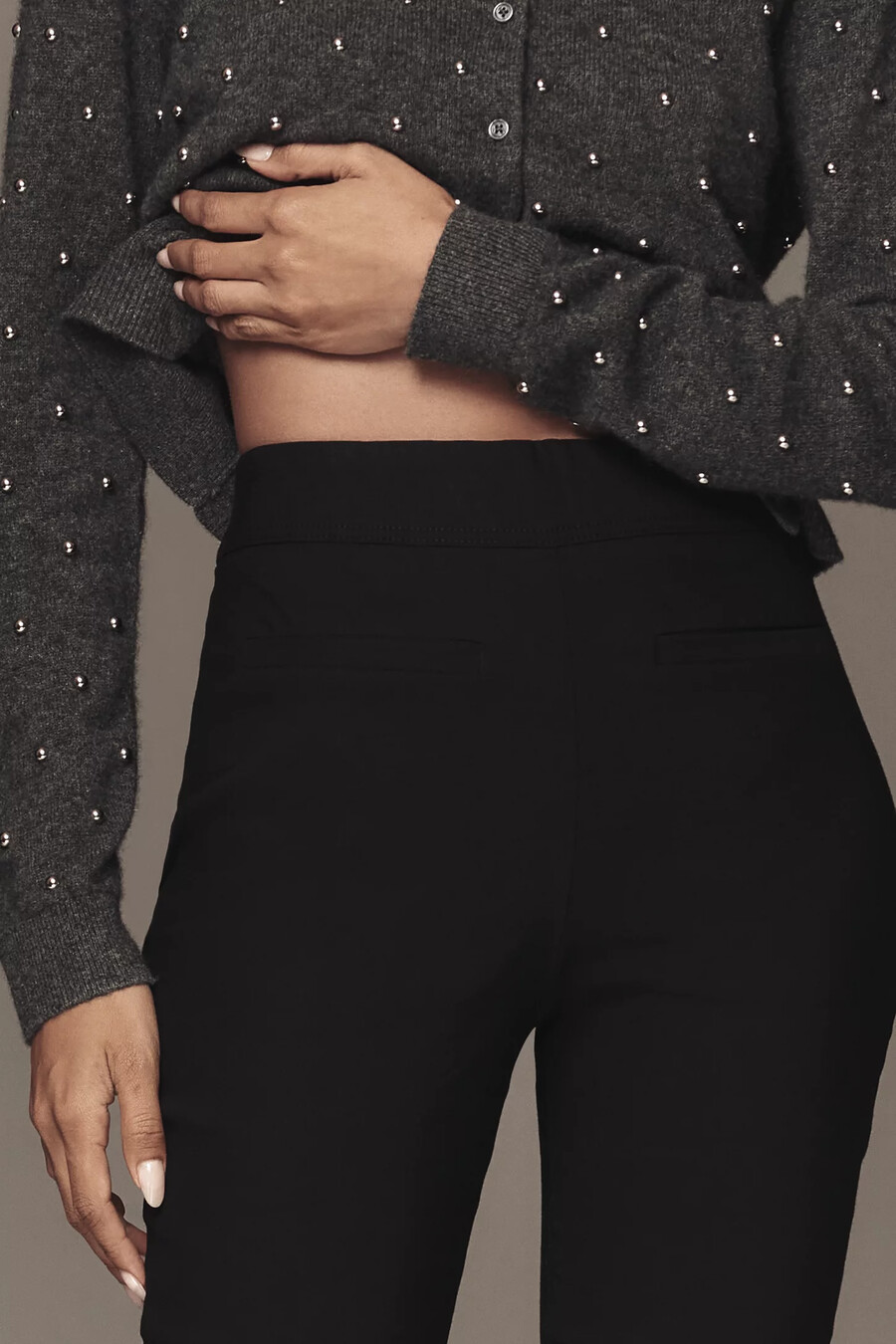 pantalones acampanados de tiro alto de anthropologie