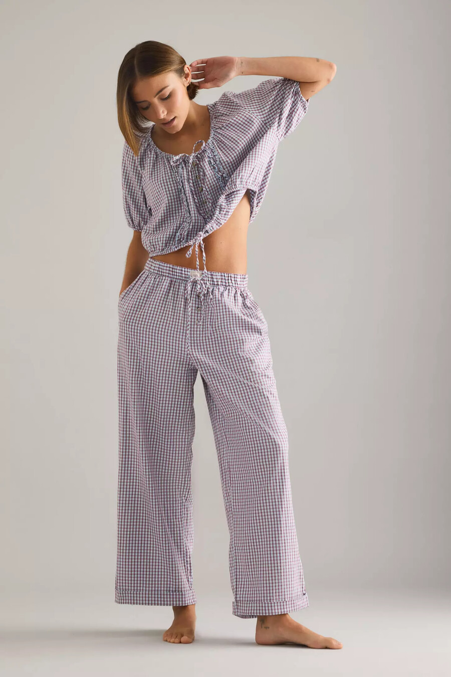 pantalones anchos de franela lyrebird