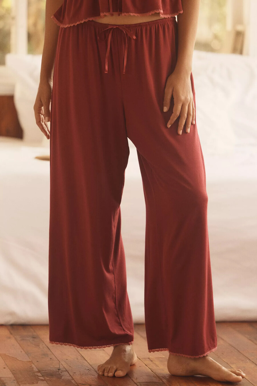 pantalones con ribete de encaje briar
