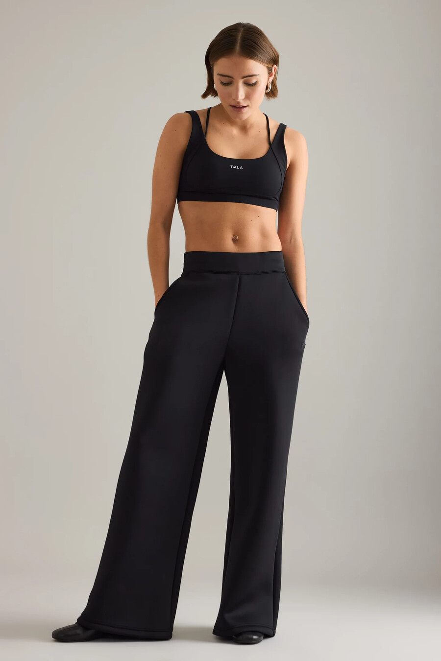 pantalones deportivos de pierna ancha tala spacer
